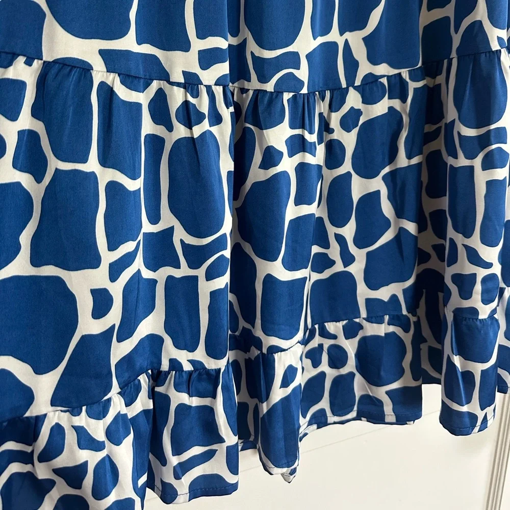 NWT Jodifl Mara Geo Print Royal Blue Dress - Picture 5 of 7